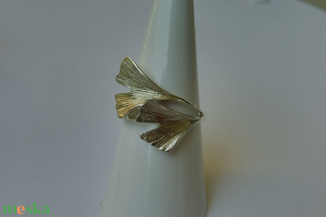 ezüst ginkgo gyűrű - ékszer - gyűrű - figurális gyűrű - Meska.hu ezüst ginkgo gyűrű - ékszer - gyűrű - figurális gyűrű - Meska.hu