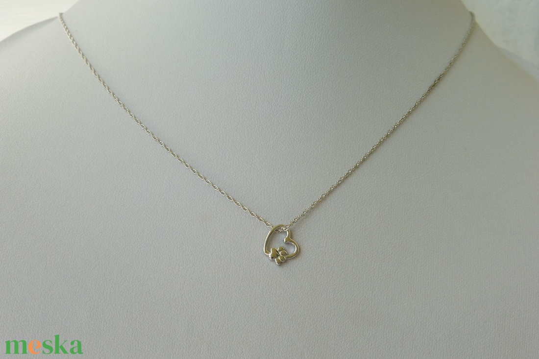 tappancsos szív medál ezüstláncon  - ékszer - nyaklánc - medálos nyaklánc - Meska.hu