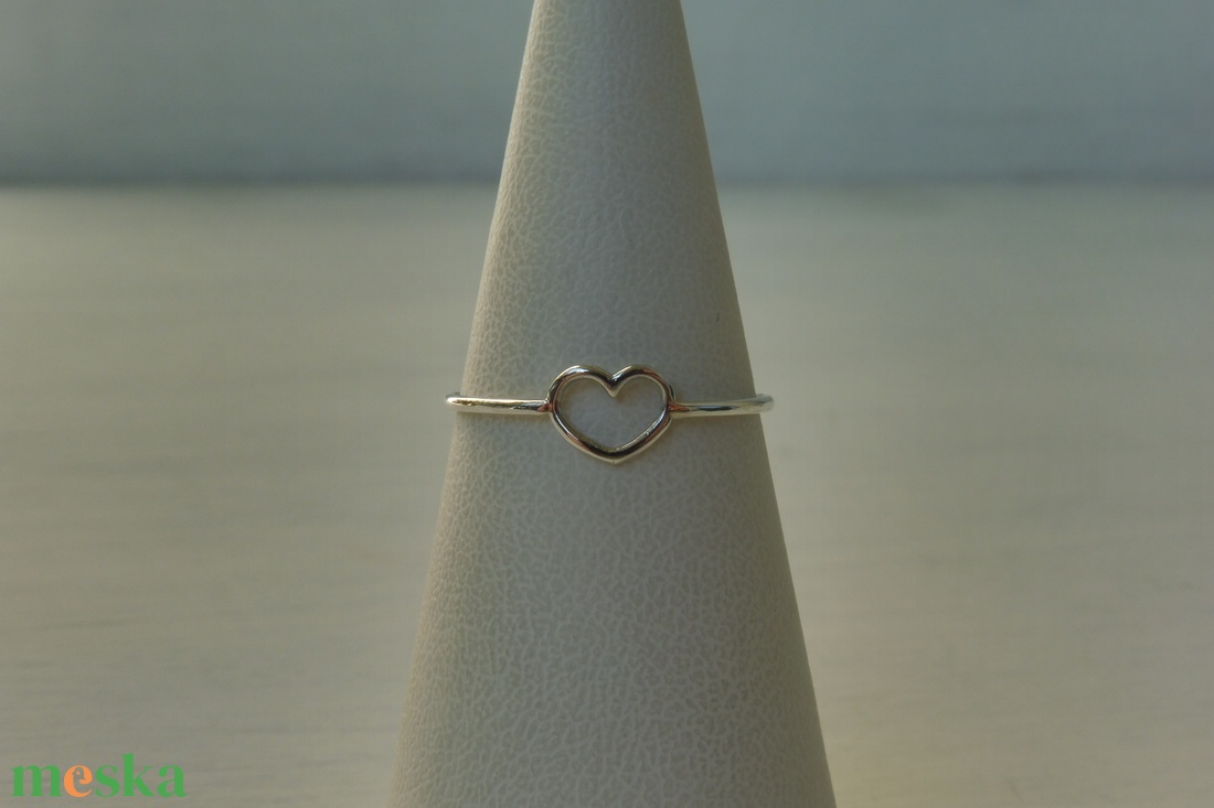 ezüst szív gyűrű - ékszer - gyűrű - vékony gyűrű - Meska.hu