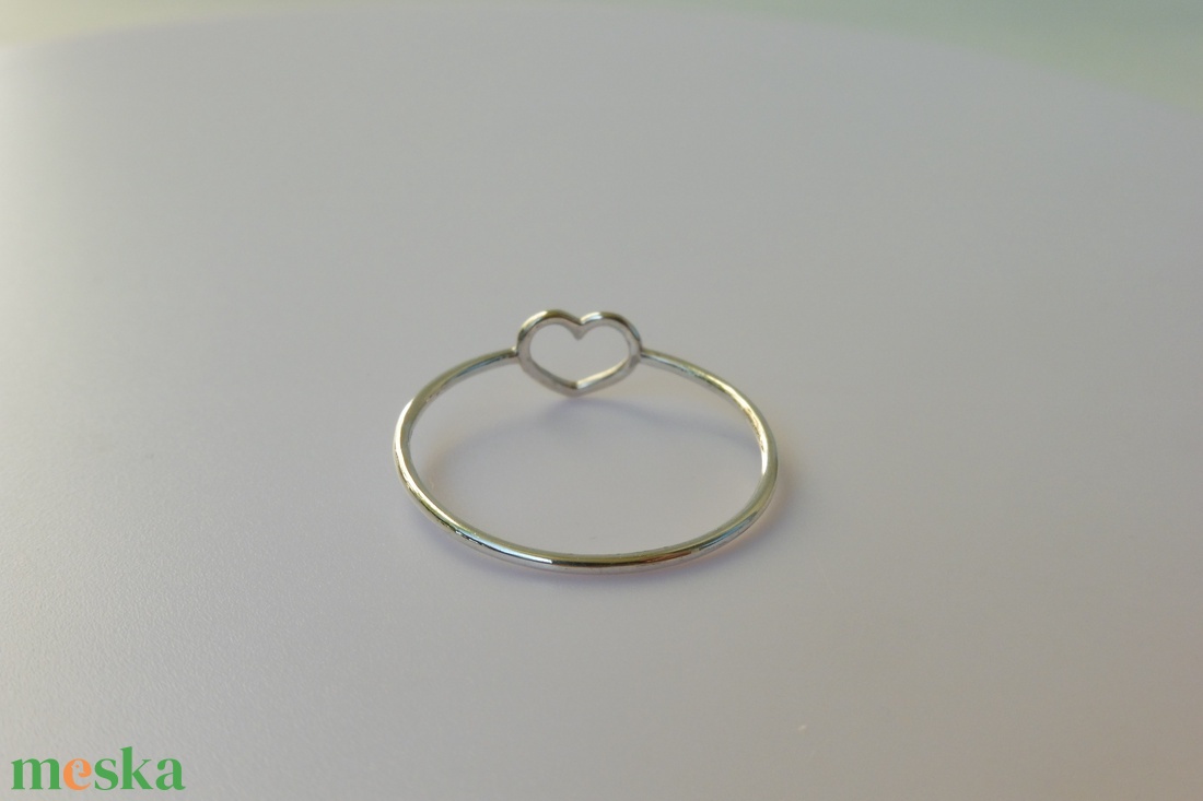 ezüst szív gyűrű - ékszer - gyűrű - vékony gyűrű - Meska.hu