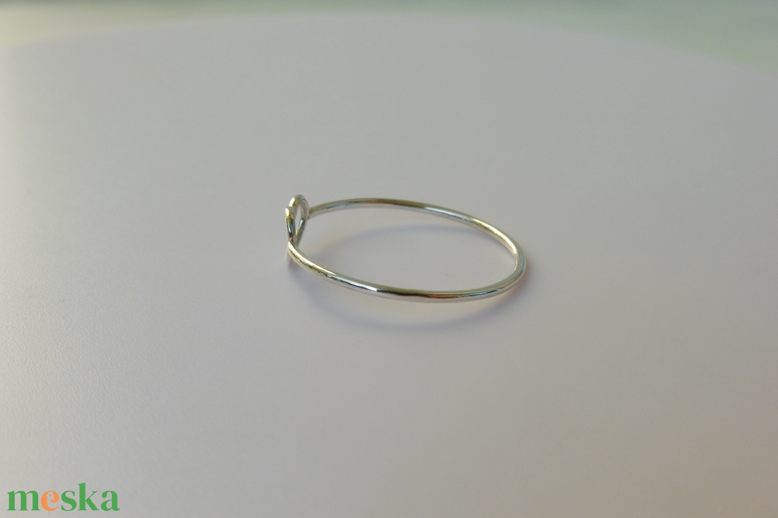 ezüst szív gyűrű - ékszer - gyűrű - vékony gyűrű - Meska.hu