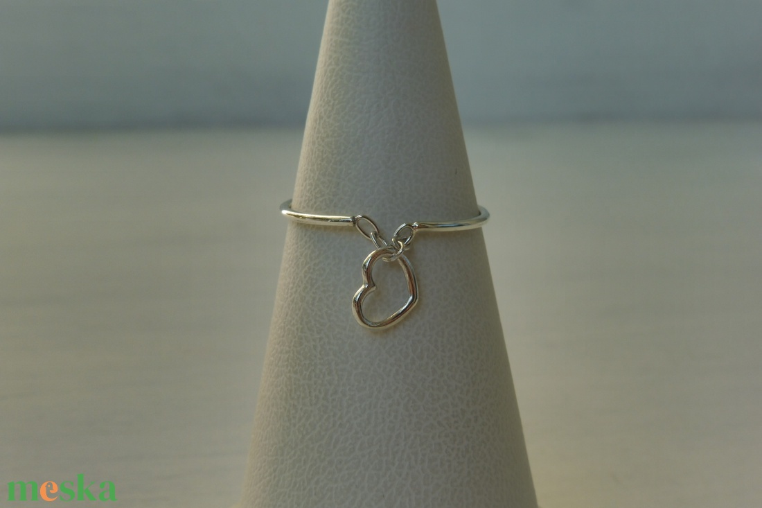 láncos ezüst szív gyűrű  -  - Meska.hu