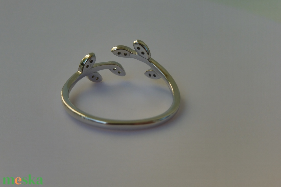  több levélkés nyitott ezüstgyűrű - ékszer - gyűrű - fonódó gyűrű - Meska.hu