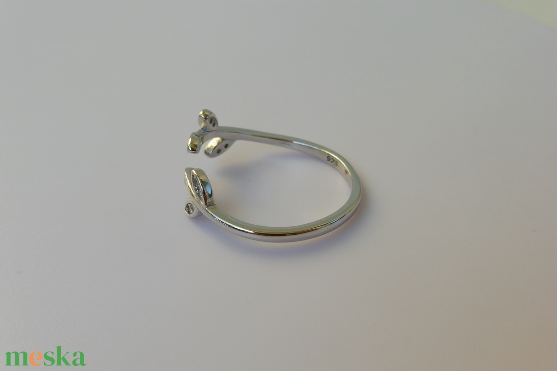 több levélkés nyitott ezüstgyűrű - ékszer - gyűrű - fonódó gyűrű - Meska.hu