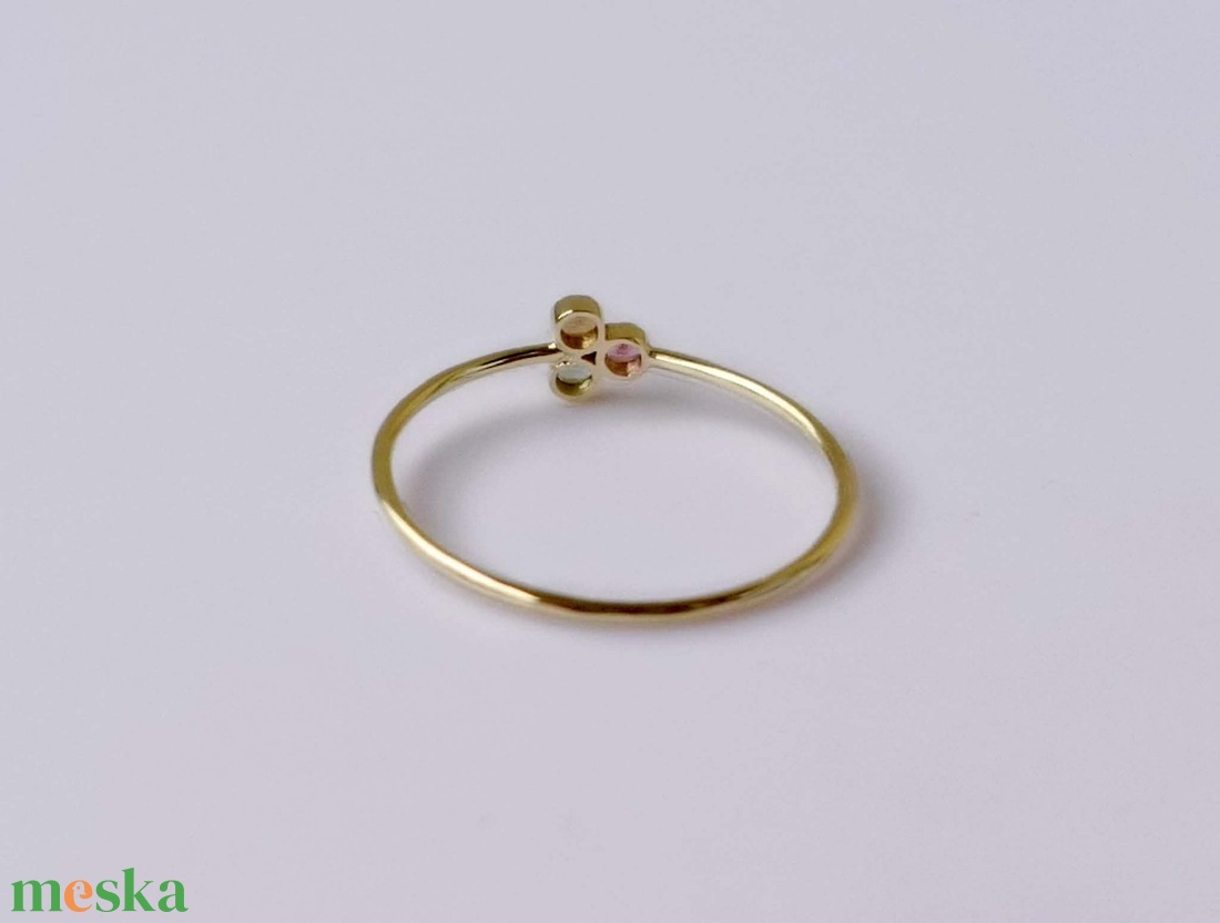 Ildikó834250 részére: zöld-rózsaszín-narancssárga turmalinos sárgaarany gyűrű  - ékszer - gyűrű - többköves gyűrű - Meska.hu