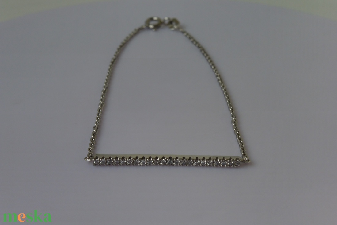 ezüst karkötő kősorral - ékszer - karkötő - karkötő medállal - Meska.hu