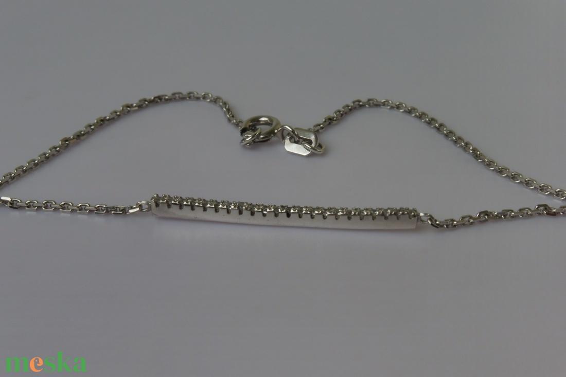 ezüst karkötő kősorral - ékszer - karkötő - karkötő medállal - Meska.hu