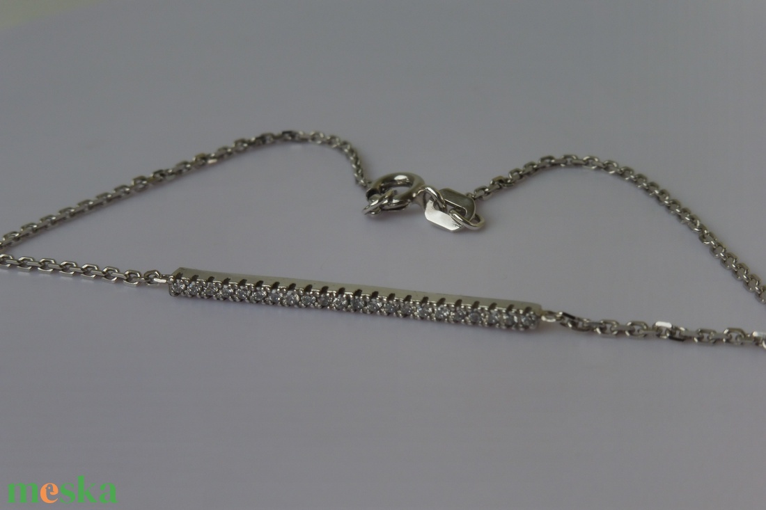 ezüst karkötő kősorral - ékszer - karkötő - karkötő medállal - Meska.hu