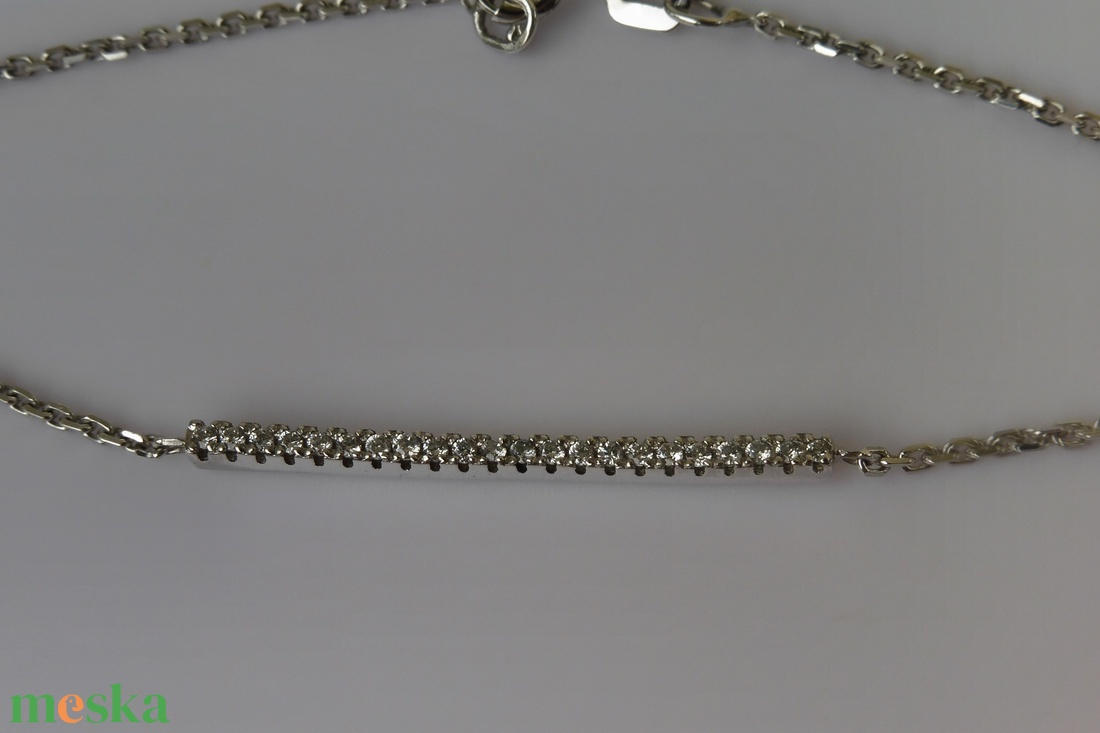 ezüst karkötő kősorral - ékszer - karkötő - karkötő medállal - Meska.hu