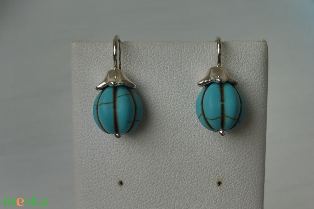 türkenites ezüst fülbevaló    - ékszer - fülbevaló - lógó fülbevaló - Meska.hu