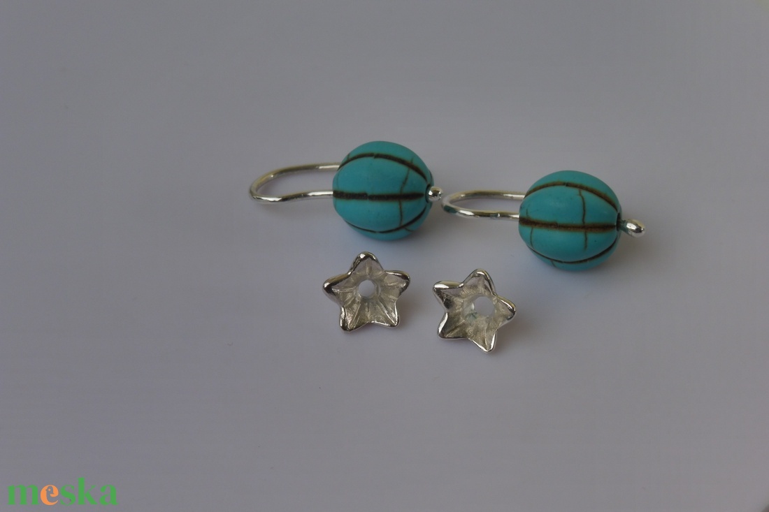 türkenites ezüst fülbevaló    - ékszer - fülbevaló - lógó fülbevaló - Meska.hu