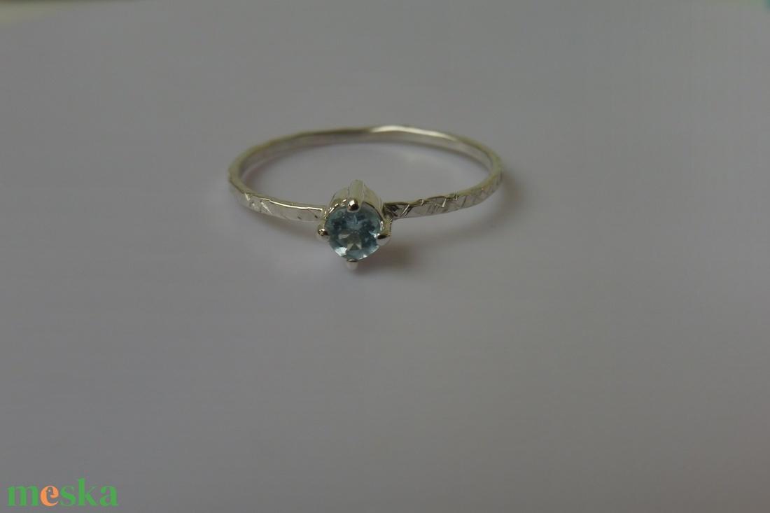 ezüstgyűrű apatittal - ékszer - gyűrű - szoliter gyűrű - Meska.hu