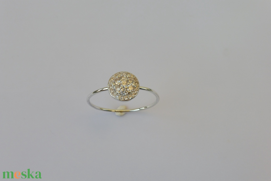 sokköves tárcsás ezüstgyűrű - ékszer - gyűrű - statement gyűrű - Meska.hu