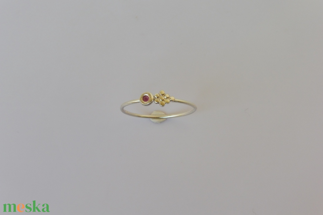 rubinos golyómintás ezüstgyűrű  - ékszer - gyűrű - szoliter gyűrű - Meska.hu