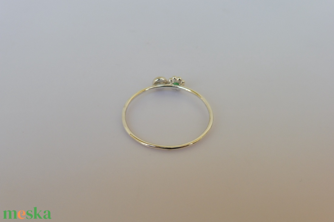 ezüstgyűrű smaragddal és zafírral - ékszer - gyűrű - szoliter gyűrű - Meska.hu