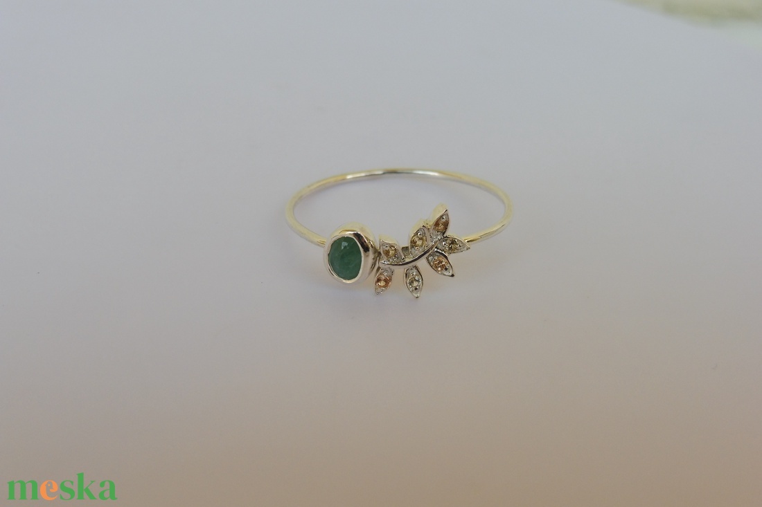 smaragdos sárga zafíros ezüstgyűrű  - ékszer - gyűrű - fonódó gyűrű - Meska.hu