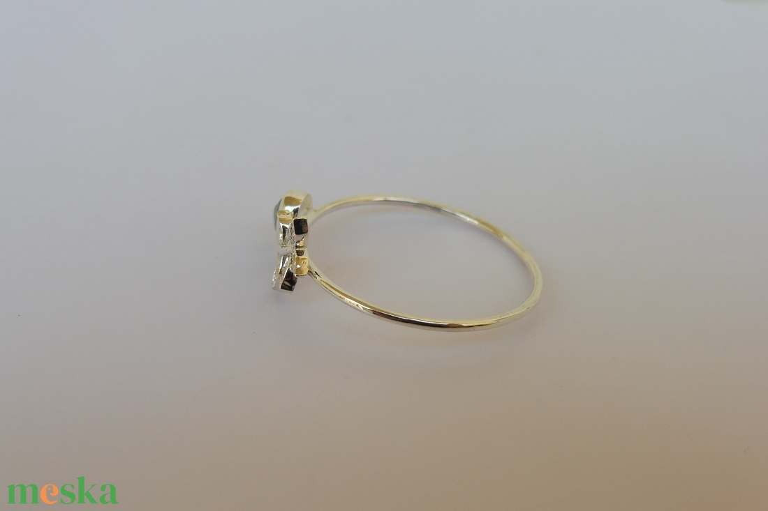 smaragdos sárga zafíros ezüstgyűrű  - ékszer - gyűrű - fonódó gyűrű - Meska.hu