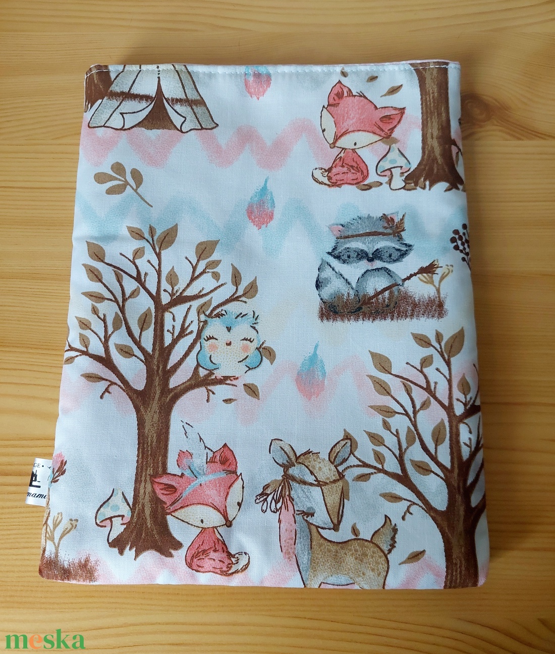 Bélelt könyvtartó,tablet tok -Erdő ,őzike,kisróka mintás  - könyv & zene - könyvtok - Meska.hu