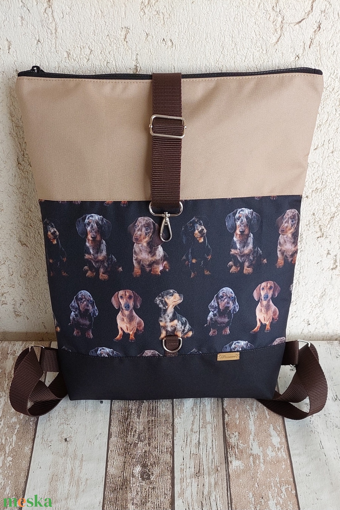 Roll Top vízálló hátizsák "tacskó,tacsis " Meska.hu