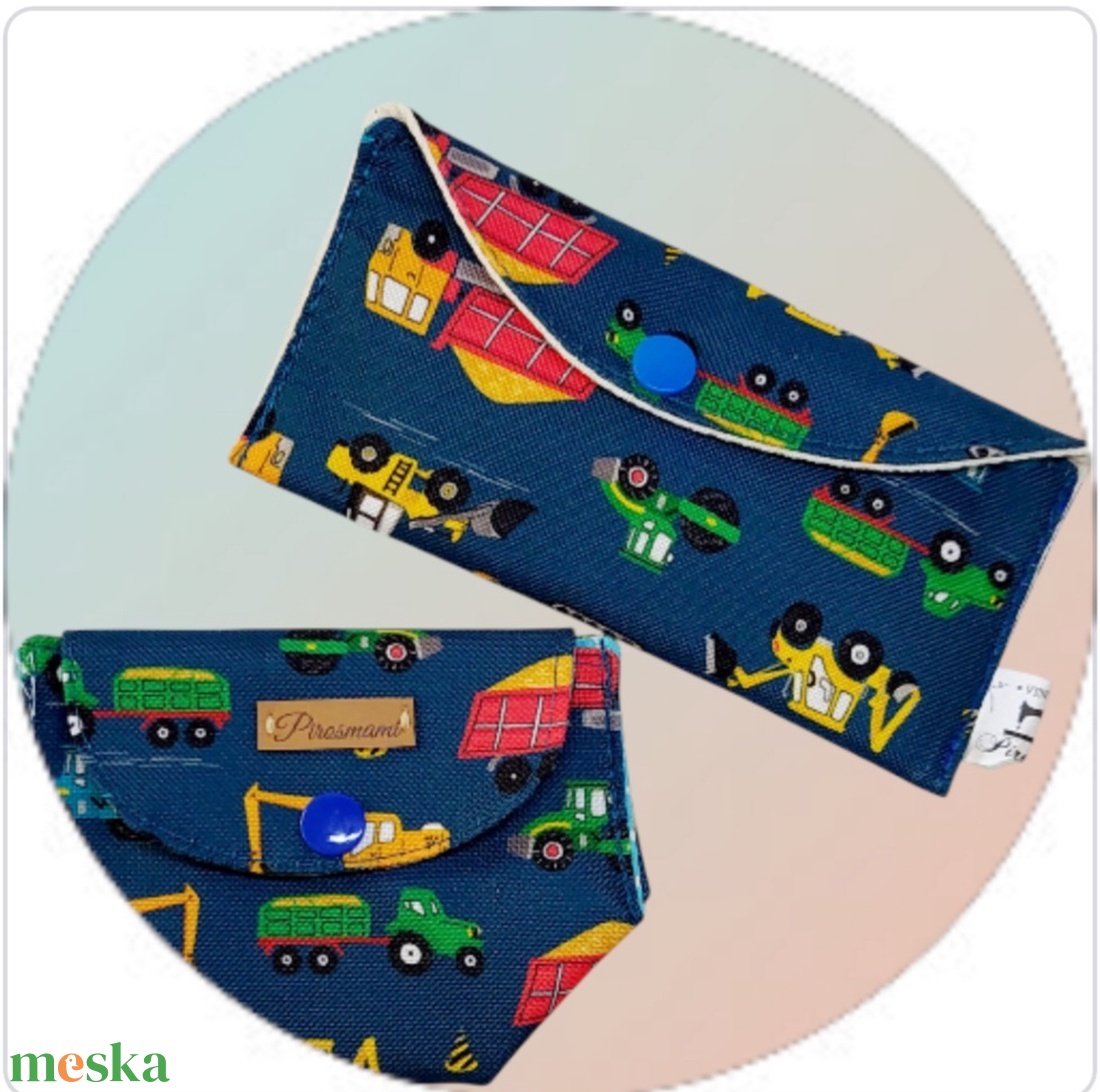 Ajándékcsomag Munkagépek Vízálló  Mini pénztárca,Papirzsepi tartó - táska & tok - pénztárca & más tok - zsebkendőtartó tok - Meska.hu