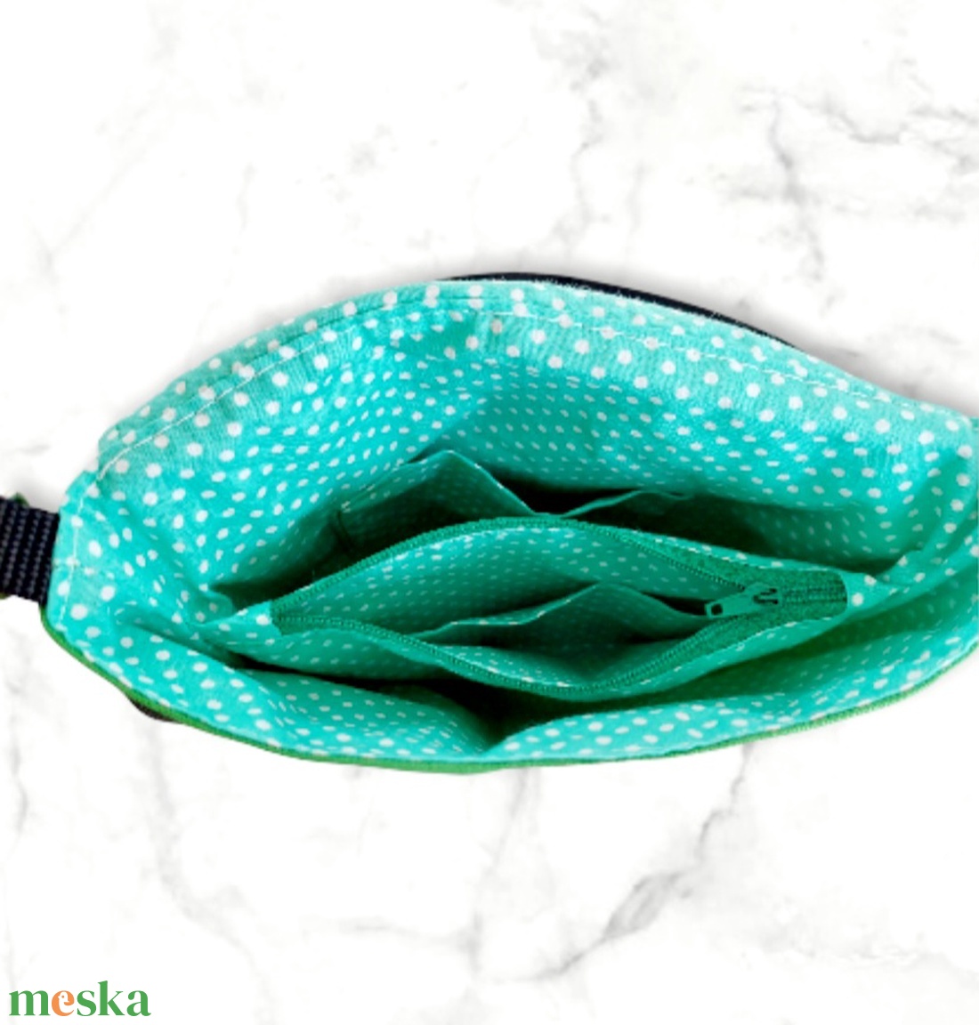 Zöld leveles Vízálló  crossbody  táska ,válltáska Sokzsebes két rekeszes-Anyáknapja - táska & tok - kézitáska & válltáska - vállon átvethető táska - Meska.hu