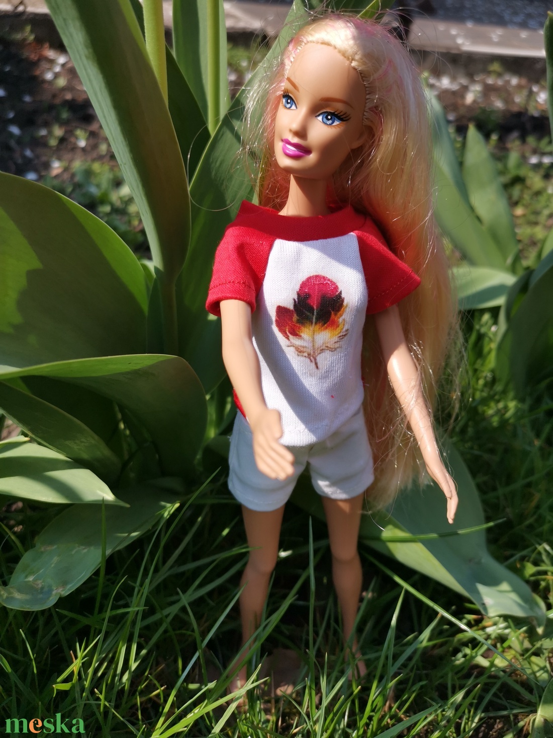 Barbie babaruha- póló rövidnadrággal - játék & sport - baba & babaház - öltöztethető baba - Meska.hu