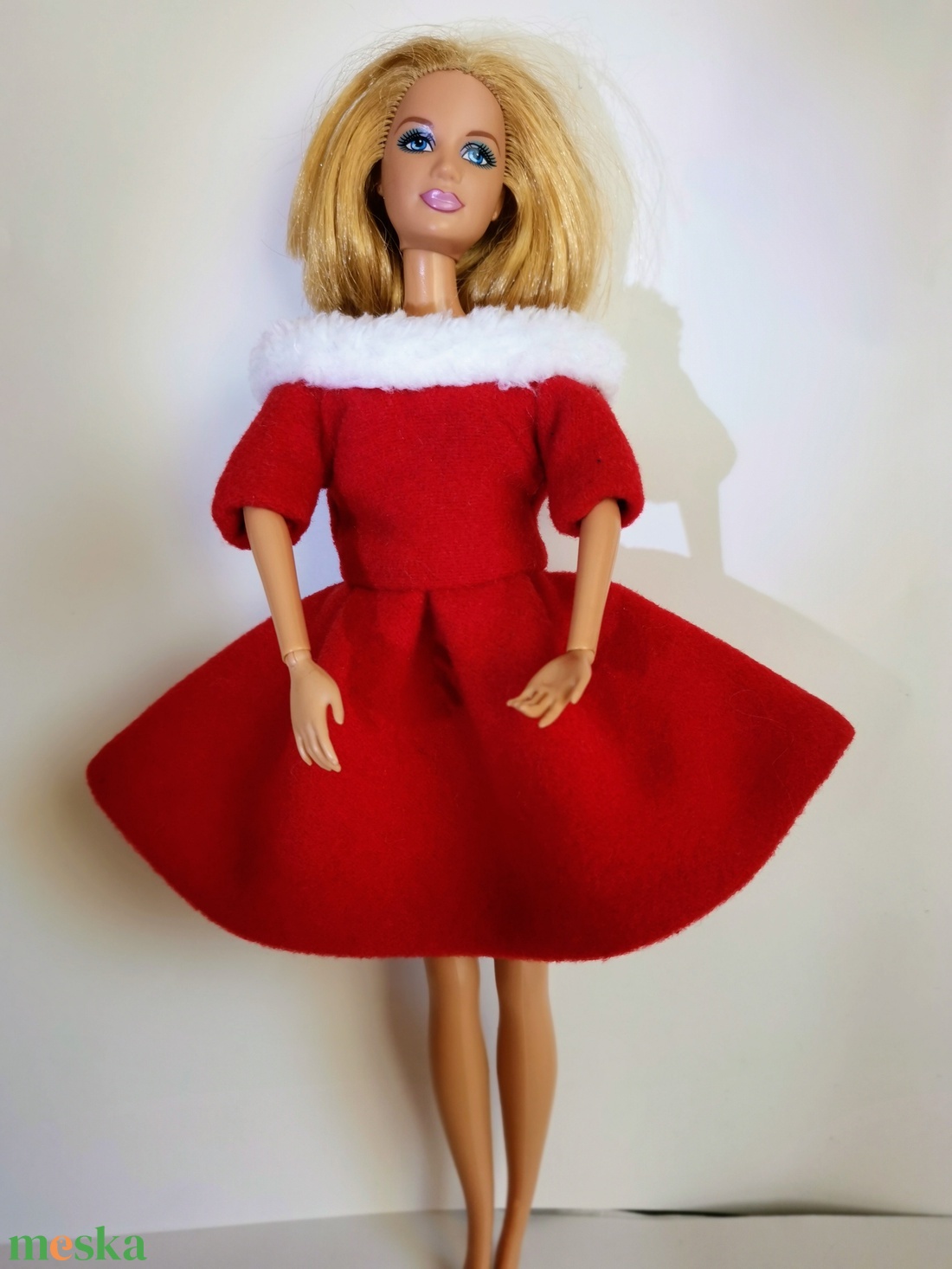 Barbie  piros színű alkalmi babaruha - játék & sport - baba & babaház - barbie ruhák - Meska.hu