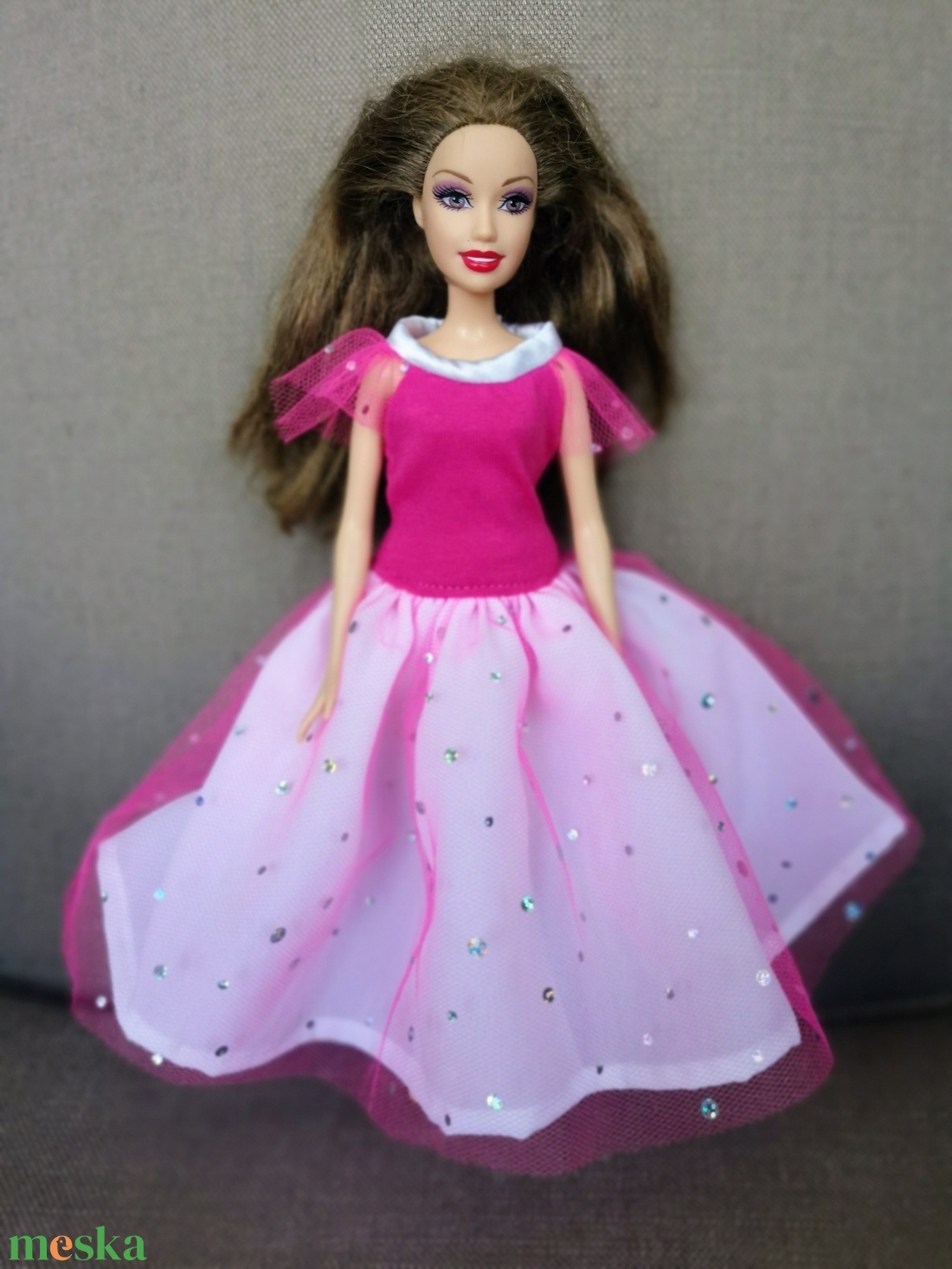Barbie pink színű alkalmi selyem és tüll babaruha - játék & sport - baba & babaház - babaruha, babakellék - Meska.hu Barbie pink színű alkalmi selyem és tüll babaruha - játék & sport - baba & babaház - babaruha, babakellék - Meska.hu