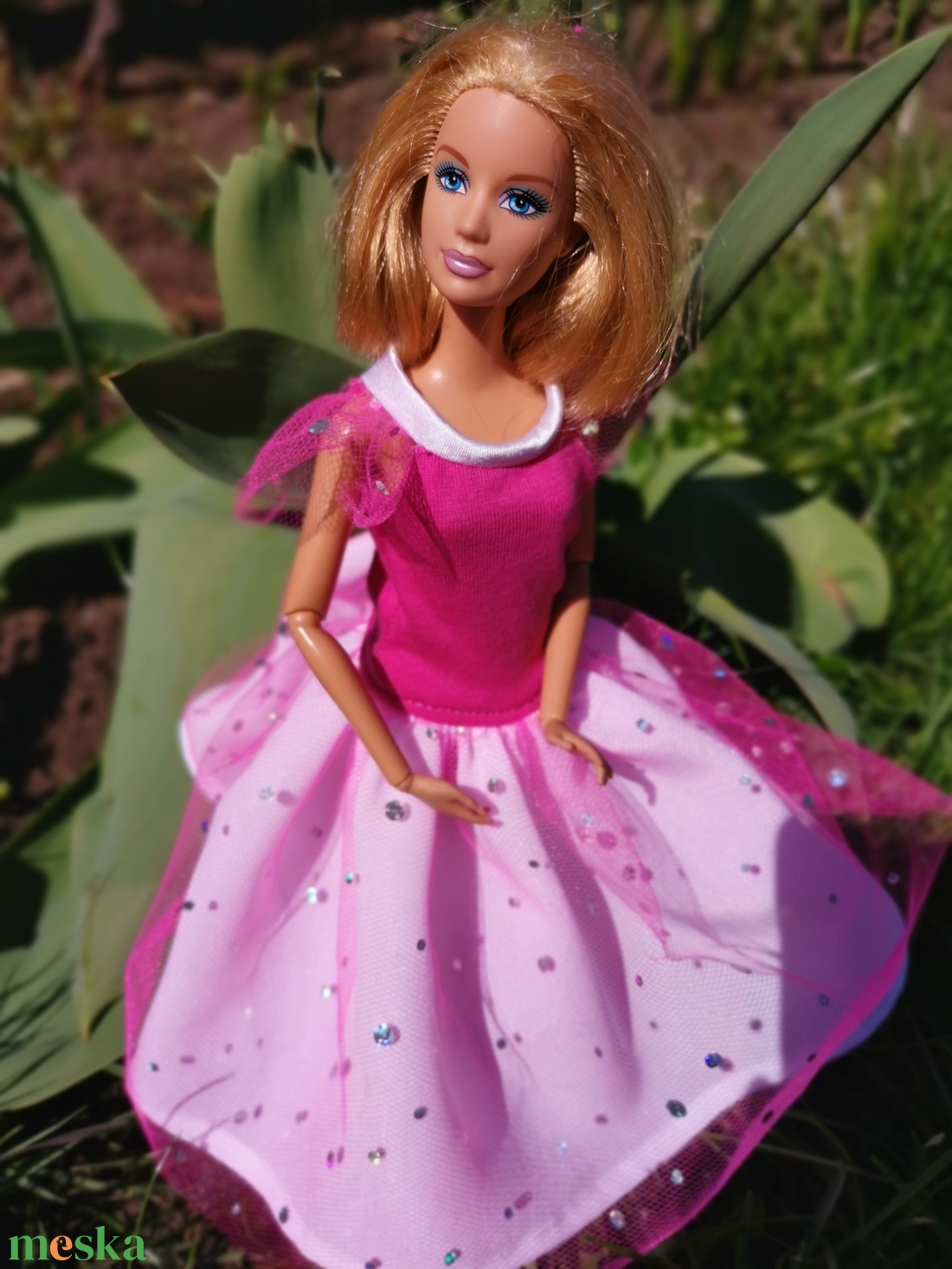 Barbie pink színű alkalmi selyem és tüll babaruha - játék & sport - baba & babaház - babaruha, babakellék - Meska.hu Barbie pink színű alkalmi selyem és tüll babaruha - játék & sport - baba & babaház - babaruha, babakellék - Meska.hu