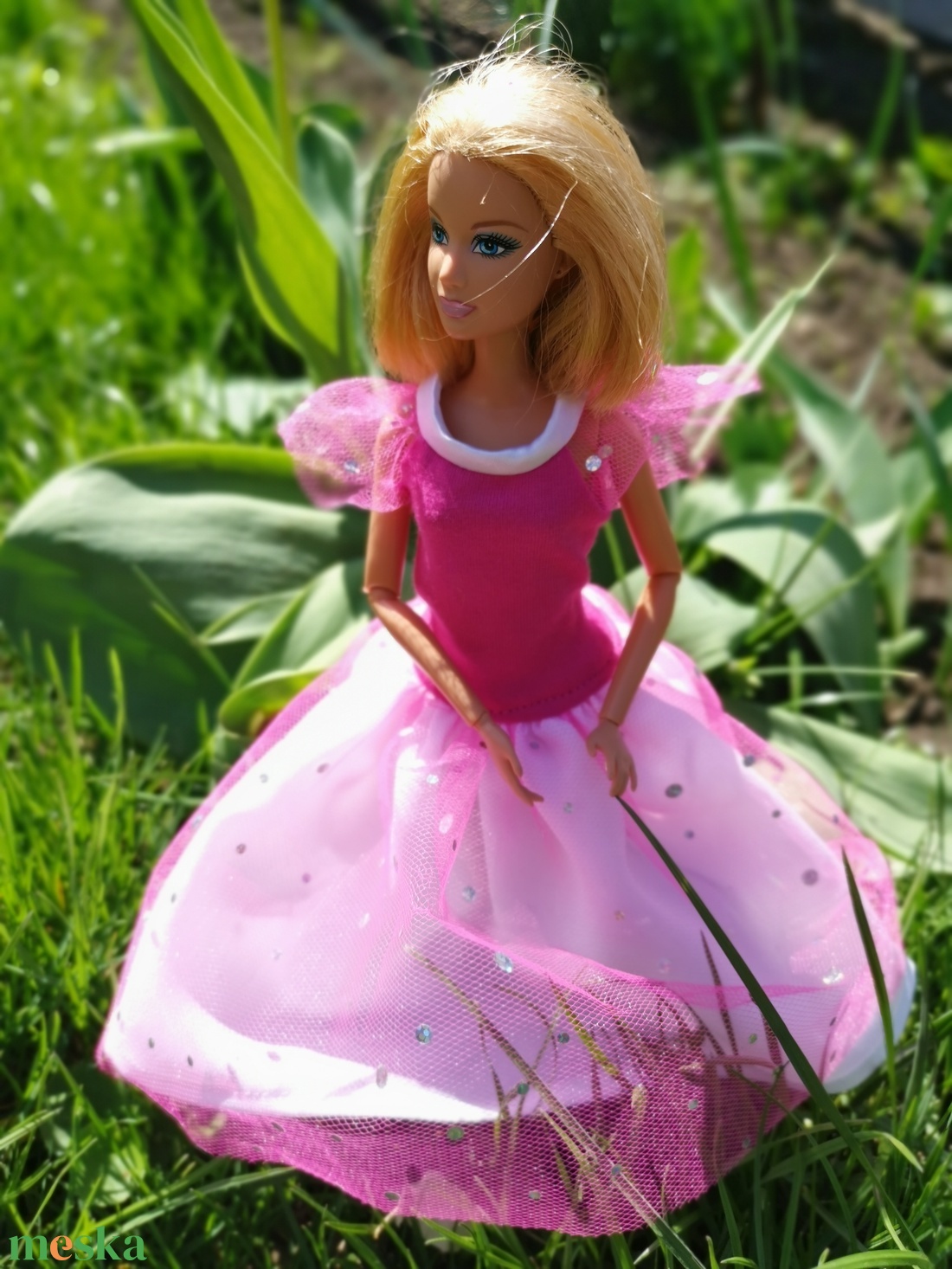 Barbie pink színű alkalmi selyem és tüll babaruha - játék & sport - baba & babaház - babaruha, babakellék - Meska.hu Barbie pink színű alkalmi selyem és tüll babaruha - játék & sport - baba & babaház - babaruha, babakellék - Meska.hu