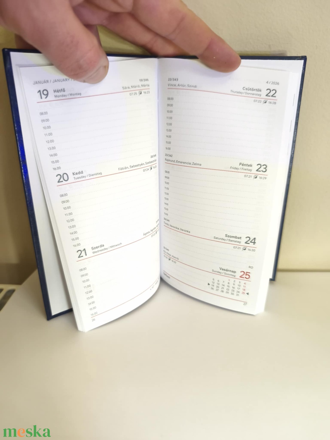 2026-os mandalás zsebnaptár kék alapon kék díszítéssel (kézzel festve) - otthon & életmód - papír, írószer - naptár & tervező - Meska.hu