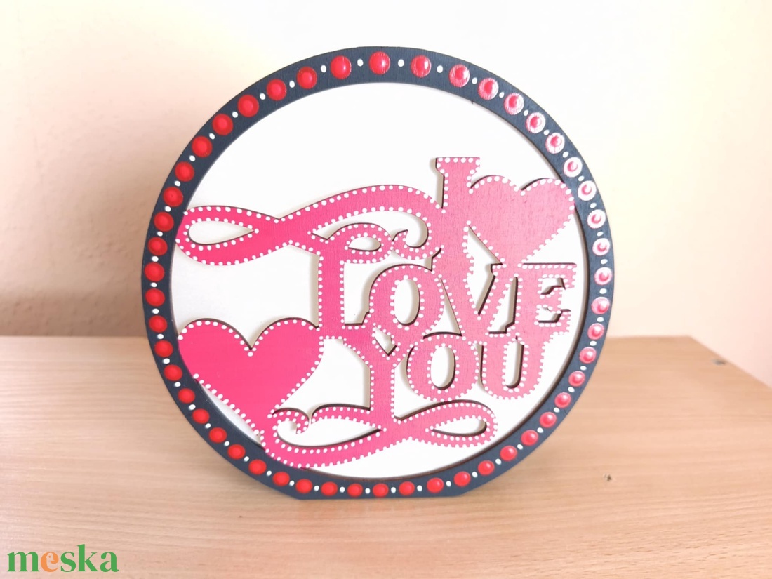 I LOVE YOU világítós lámpa (kézzel díszített) - otthon & életmód - lámpa - hangulatlámpa - Meska.hu