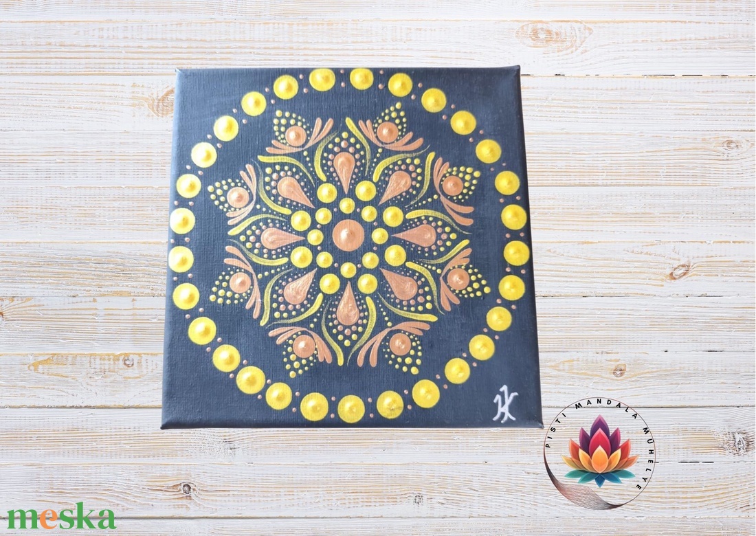 Arany és bronz harmónia mandala (20x20 cm) - otthon & életmód - dekoráció - spiritualitás - mandala - Meska.hu