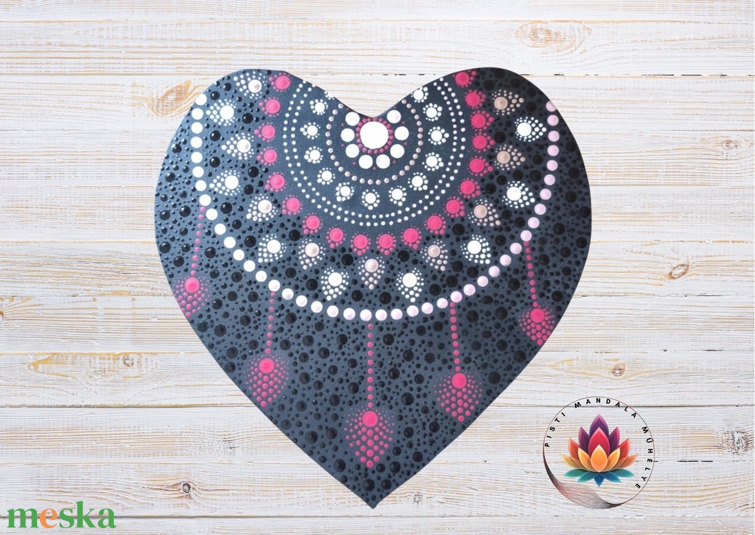 Tüzes szív mandala (20x20 cm) - otthon & életmód - dekoráció - spiritualitás - mandala - Meska.hu
