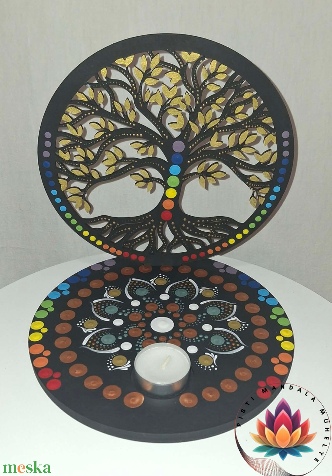 Életfás árnyéklámpa - 20 cm - otthon & életmód - gyertya, illat, aroma - mécses és mécsestartó - Meska.hu