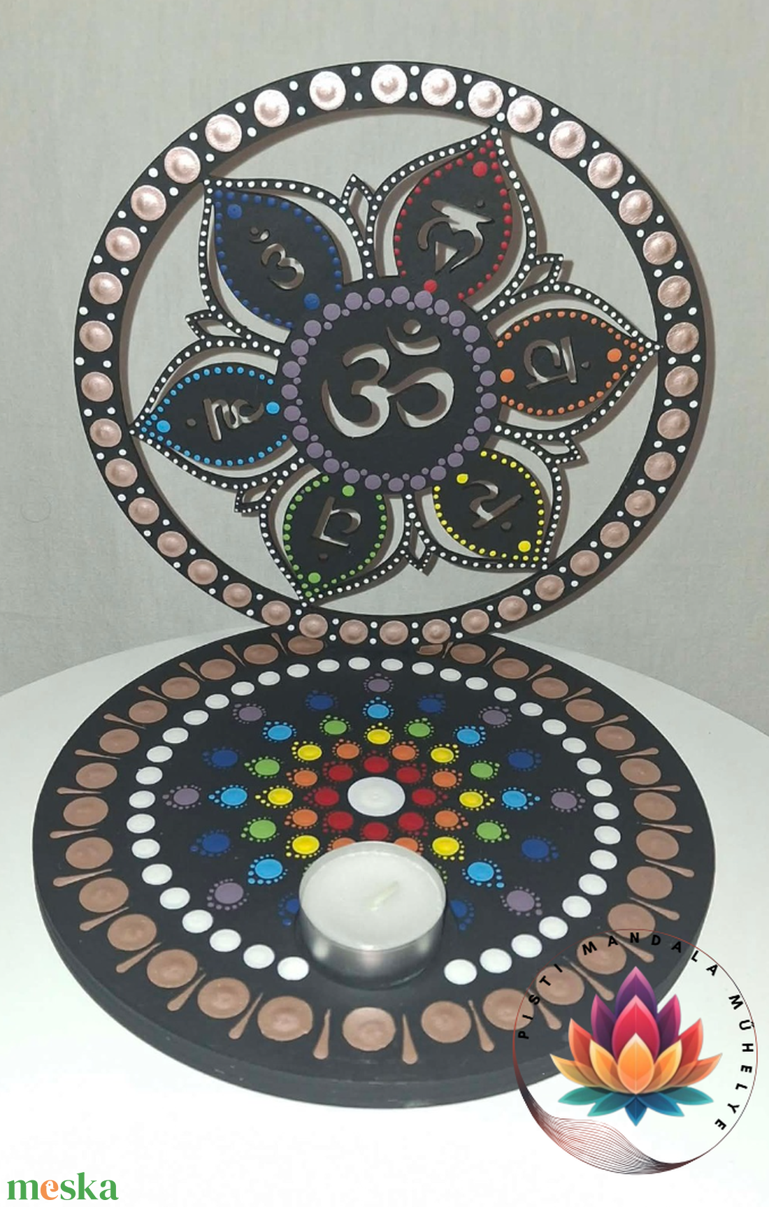 7 csakra árnyéklámpa - 20 cm - otthon & életmód - gyertya, illat, aroma - mécses és mécsestartó - Meska.hu