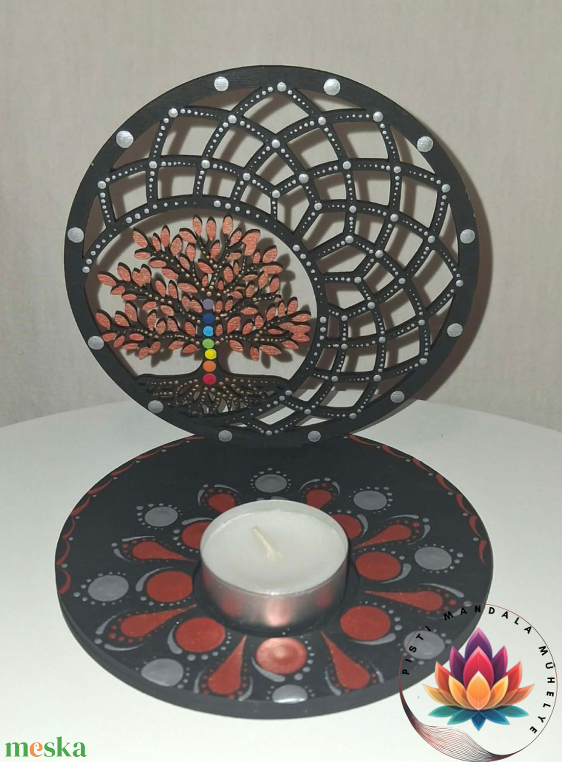 Életfa árnyéklámpa - 12 cm - otthon & életmód - gyertya, illat, aroma - mécses és mécsestartó - Meska.hu