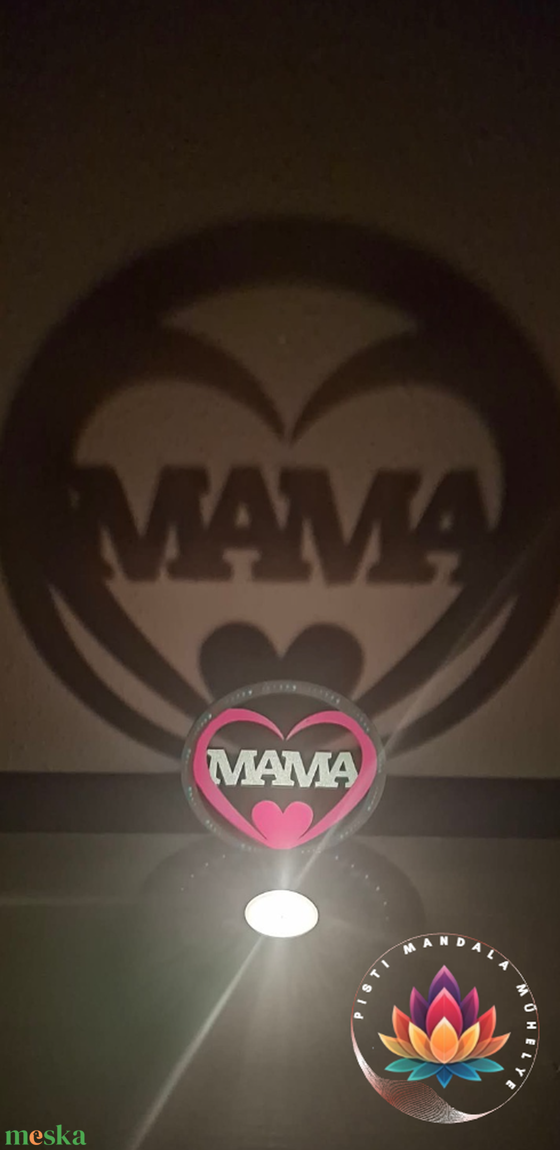 MAMA feliratos árnyéklámpa - 12 cm - otthon & életmód - gyertya, illat, aroma - mécses és mécsestartó - Meska.hu