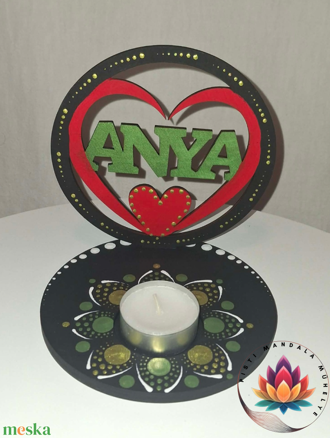 ANYA feliratos árnyéklámpa - 12 cm - otthon & életmód - gyertya, illat, aroma - mécses és mécsestartó - Meska.hu