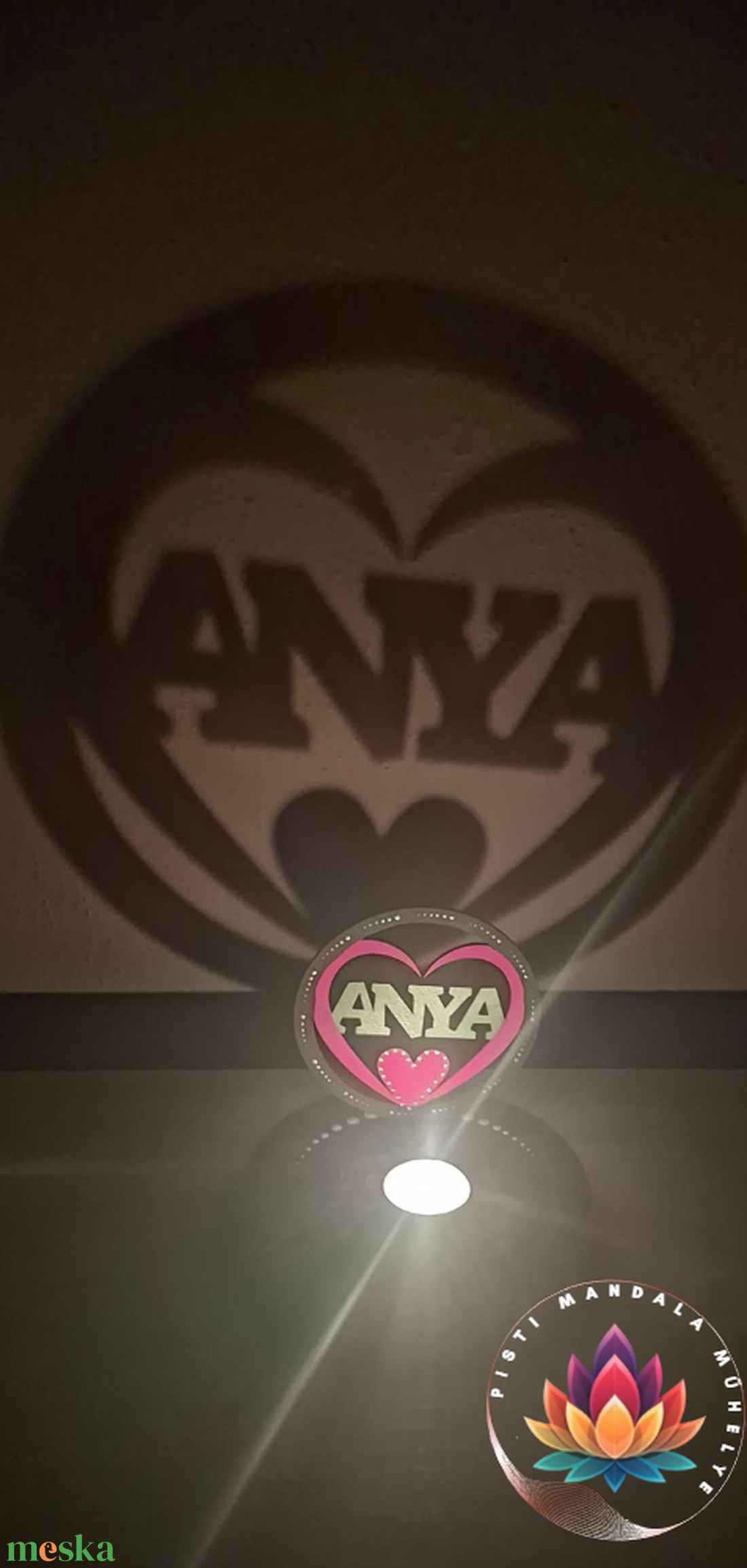 ANYA feliratos árnyéklámpa - 12 cm - otthon & életmód - gyertya, illat, aroma - mécses és mécsestartó - Meska.hu