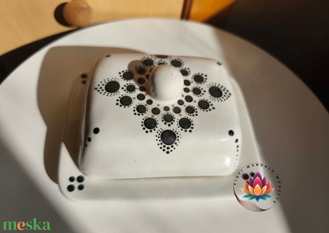 Mandalás vajtartó - otthon & életmód - konyhafelszerelés, tálalás - konyhai tárolás - méz & vajtartó - Meska.hu