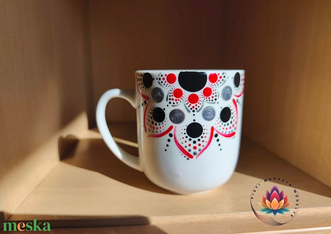 Mandalás fehér bögre ( 300 ml) - otthon & életmód - konyhafelszerelés, tálalás - tálalás - bögre & csésze - Meska.hu