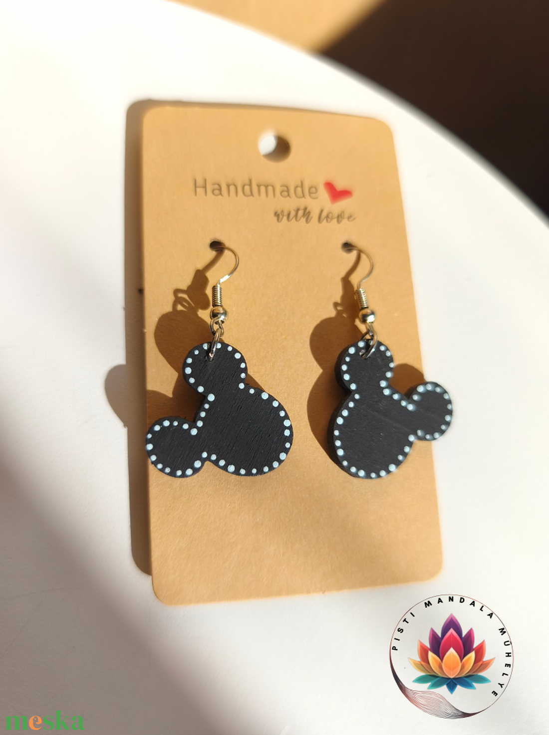 Fa fülbevaló (Mickey egér-kék) - ékszer - fülbevaló - lógó fülbevaló - Meska.hu