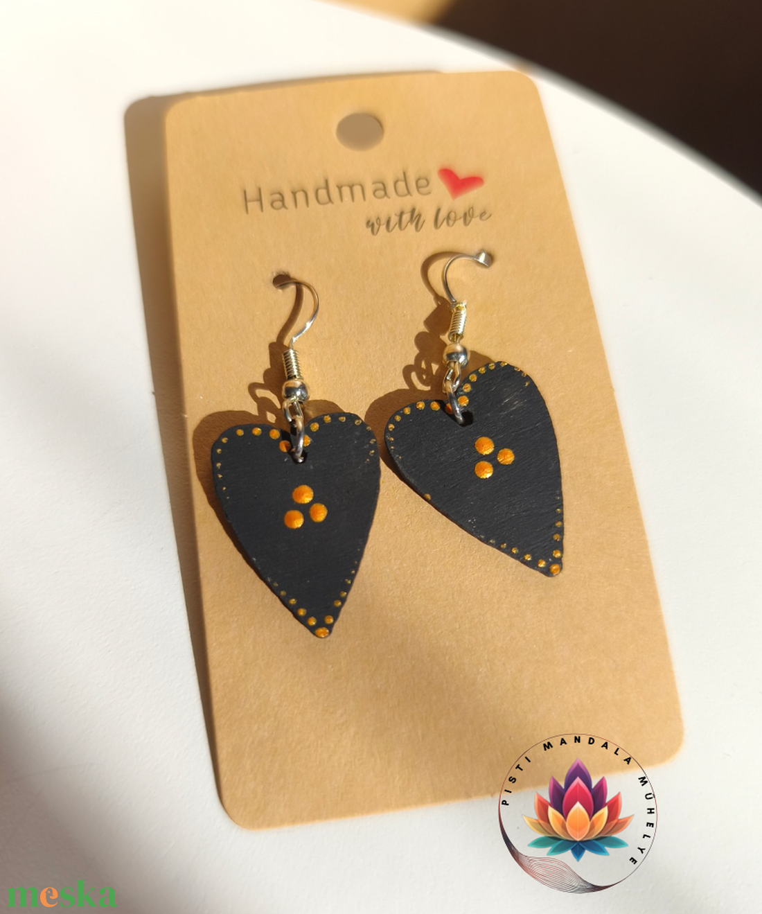 Fa fülbevaló (kicsi szív) - ékszer - fülbevaló - lógó fülbevaló - Meska.hu