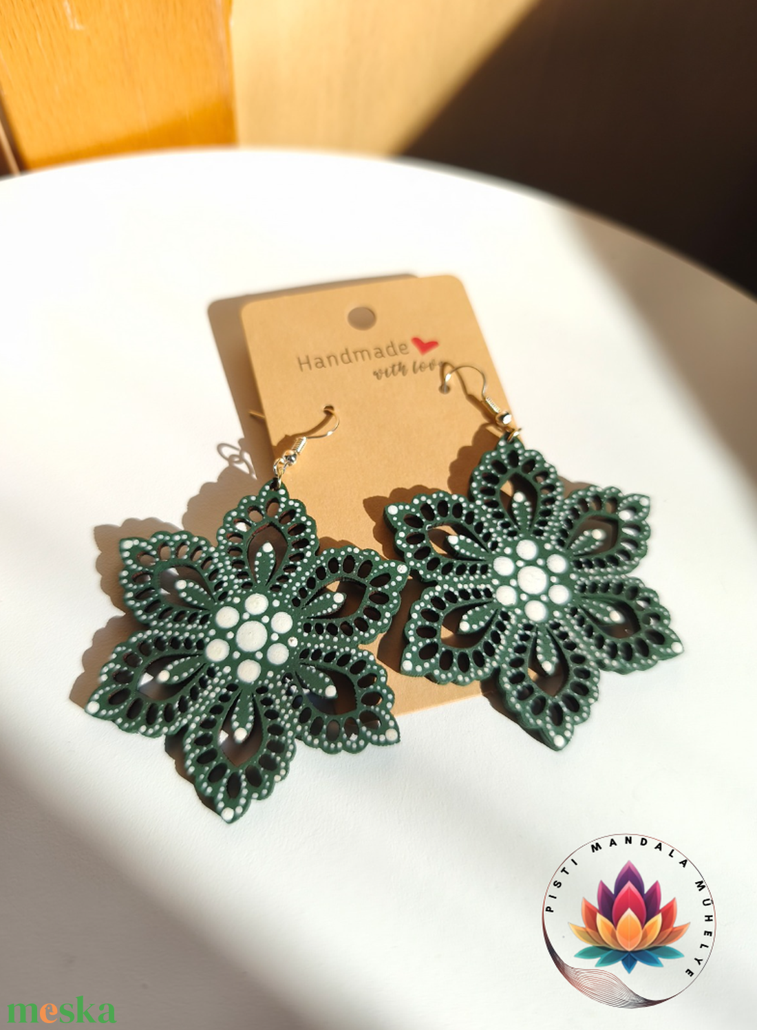 Fa fülbevaló (virág 1 ) - ékszer - fülbevaló - lógó fülbevaló - Meska.hu