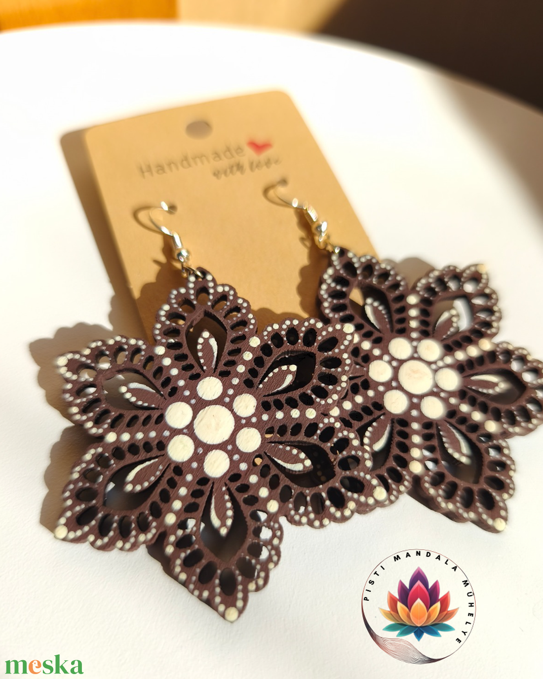 Fa fülbevaló (virág 4 ) - ékszer - fülbevaló - lógó fülbevaló - Meska.hu