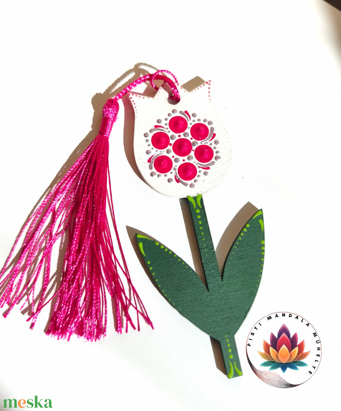 Tulipán könyvjelző (fehér)  - könyv & zene - könyvjelző - Meska.hu