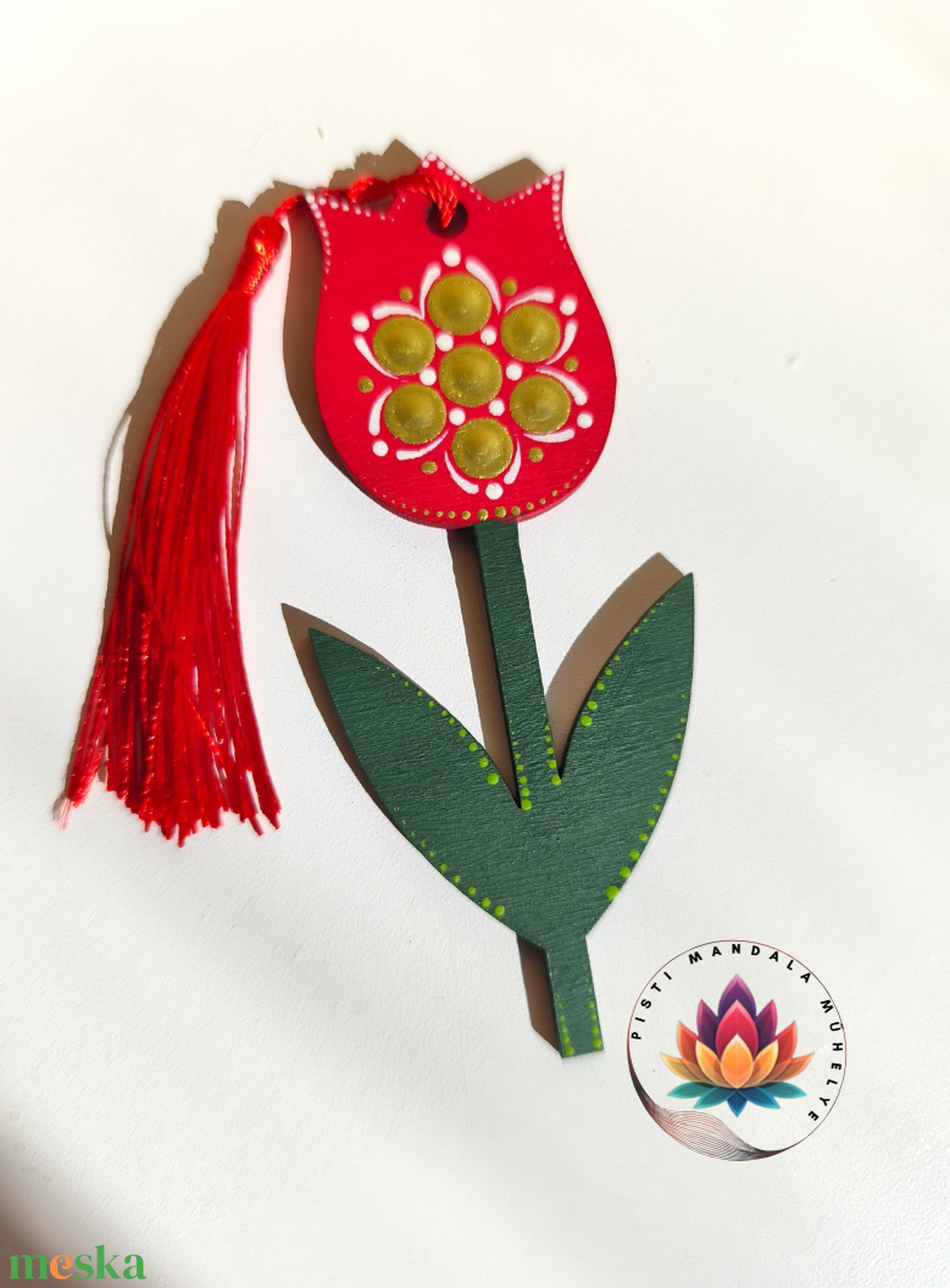 Tulipán könyvjelző (piros)  - könyv & zene - könyvjelző - Meska.hu