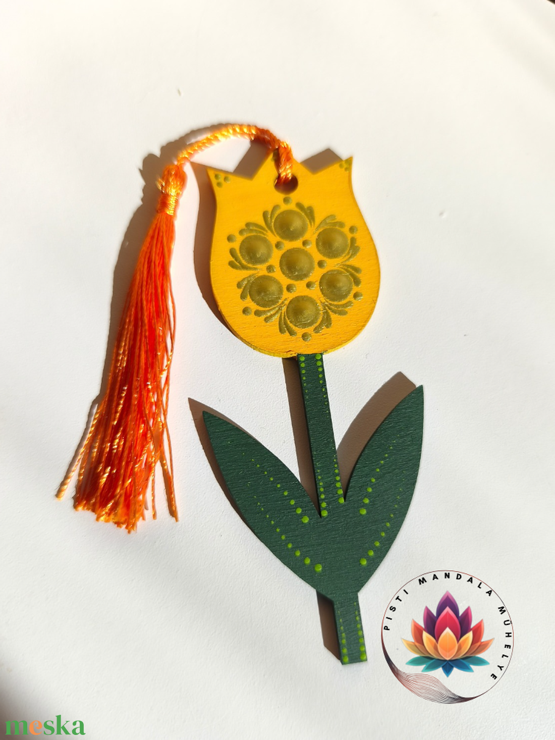 Tulipán könyvjelző (napsárga)  - könyv & zene - könyvjelző - Meska.hu