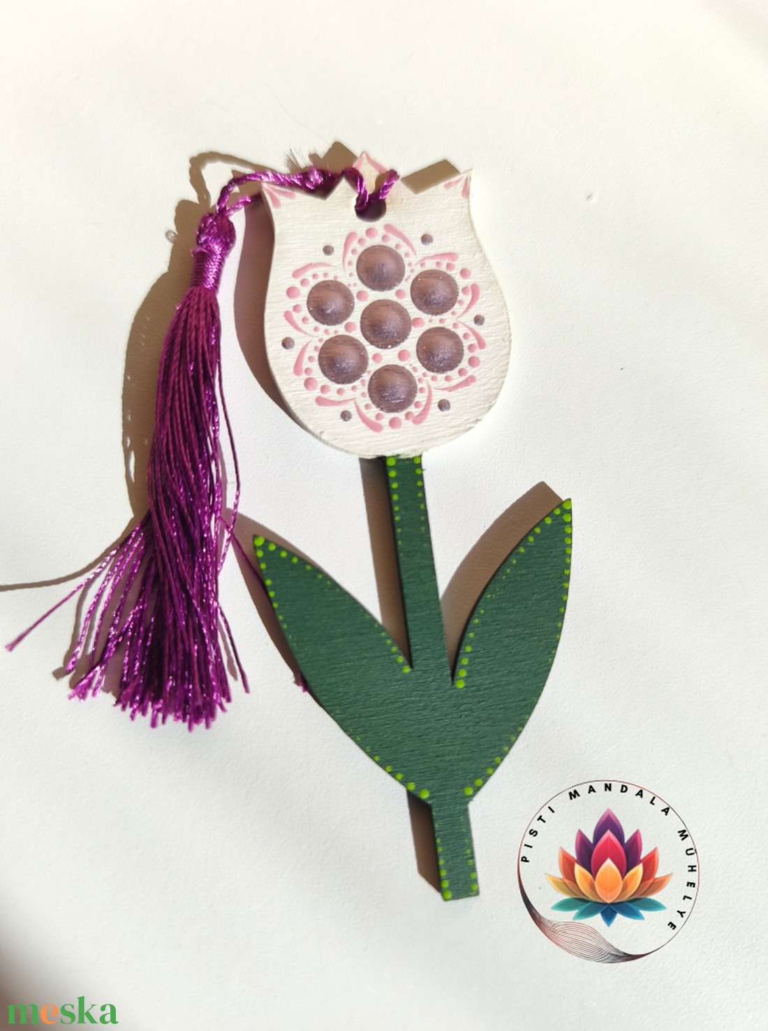 Tulipán könyvjelző (fehér)  - könyv & zene - könyvjelző - Meska.hu